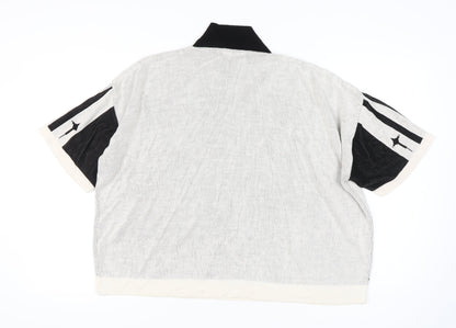 boohooMAN Men's Black L Racing Collared Jumper