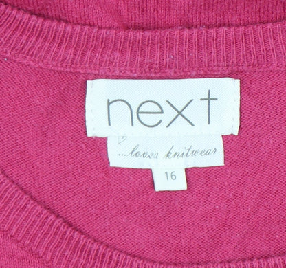 Womens UK Size 16 NEXT Pink Basic T-Shirt