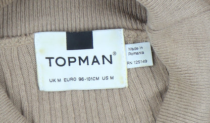 Topman Men's Beige Roll Neck Pullover M