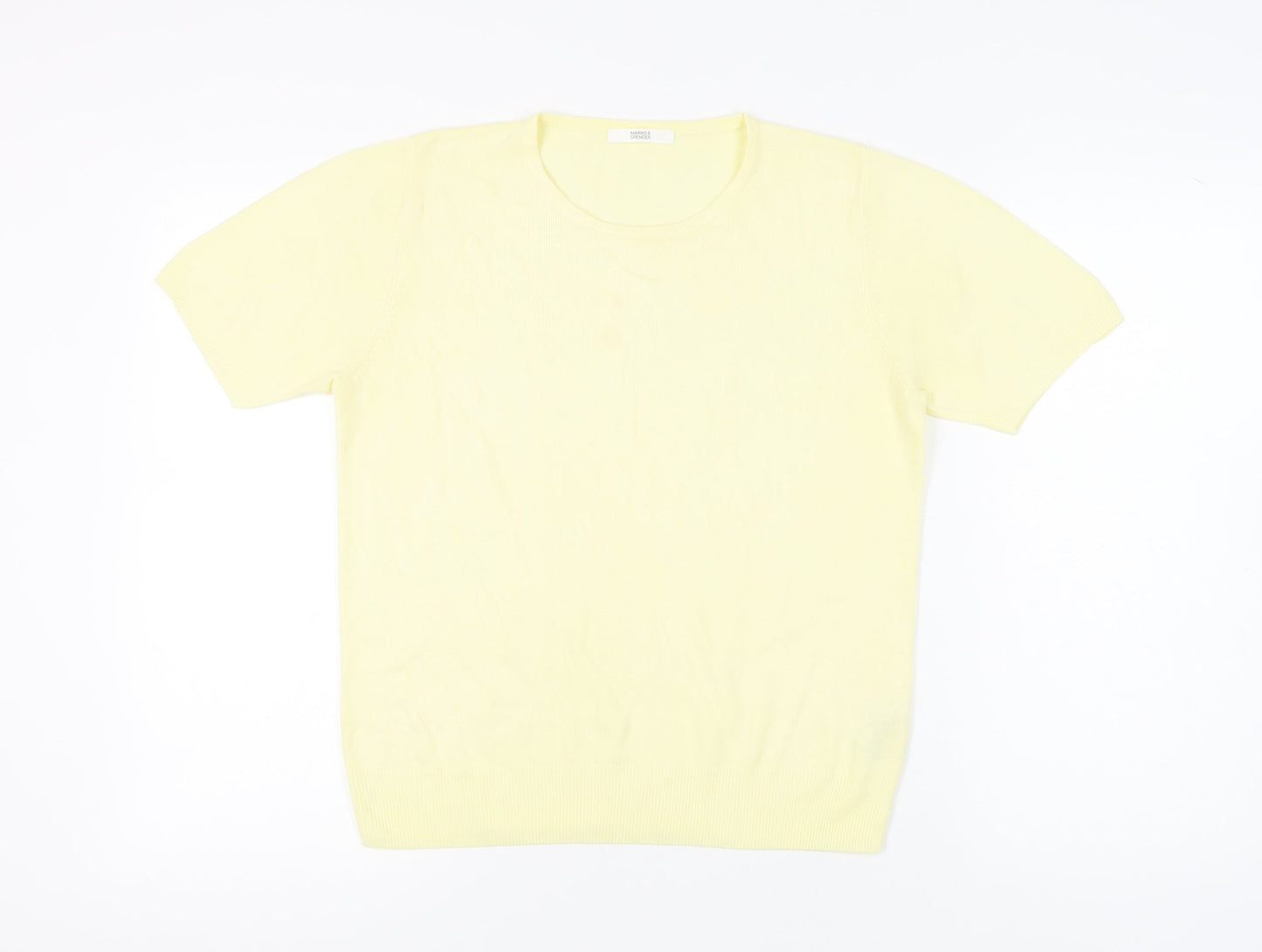 Womens UK Size 12 Marks and Spencer Yellow Pullover Jumper
