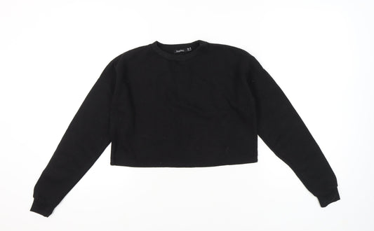 Womens UK Size 6 Boohoo Black Pullover Sweatshirt