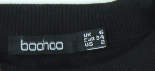 Womens UK Size 6 Boohoo Black Pullover Sweatshirt