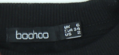 Womens UK Size 6 Boohoo Black Pullover Sweatshirt
