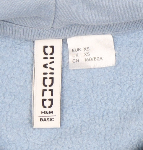 H&M Women's Blue Pullover Hoodie, XS, Casual Style