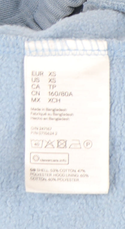 H&M Women's Blue Pullover Hoodie, XS, Casual Style