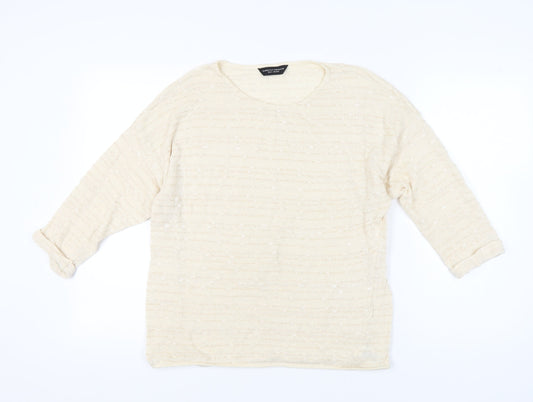 Womens UK Size 16 Dorothy Perkins Beige Pullover Jumper