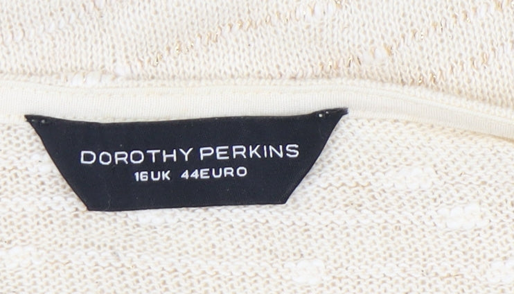 Womens UK Size 16 Dorothy Perkins Beige Pullover Jumper