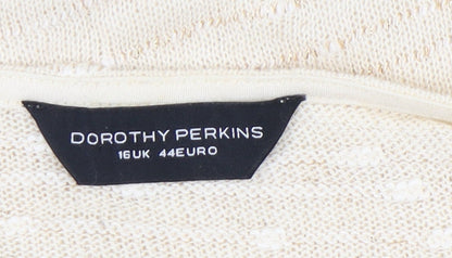 Womens UK Size 16 Dorothy Perkins Beige Pullover Jumper