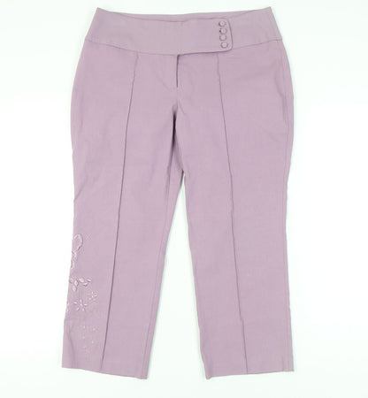 Spirit London Women's Purple Cropped Trousers Size 12