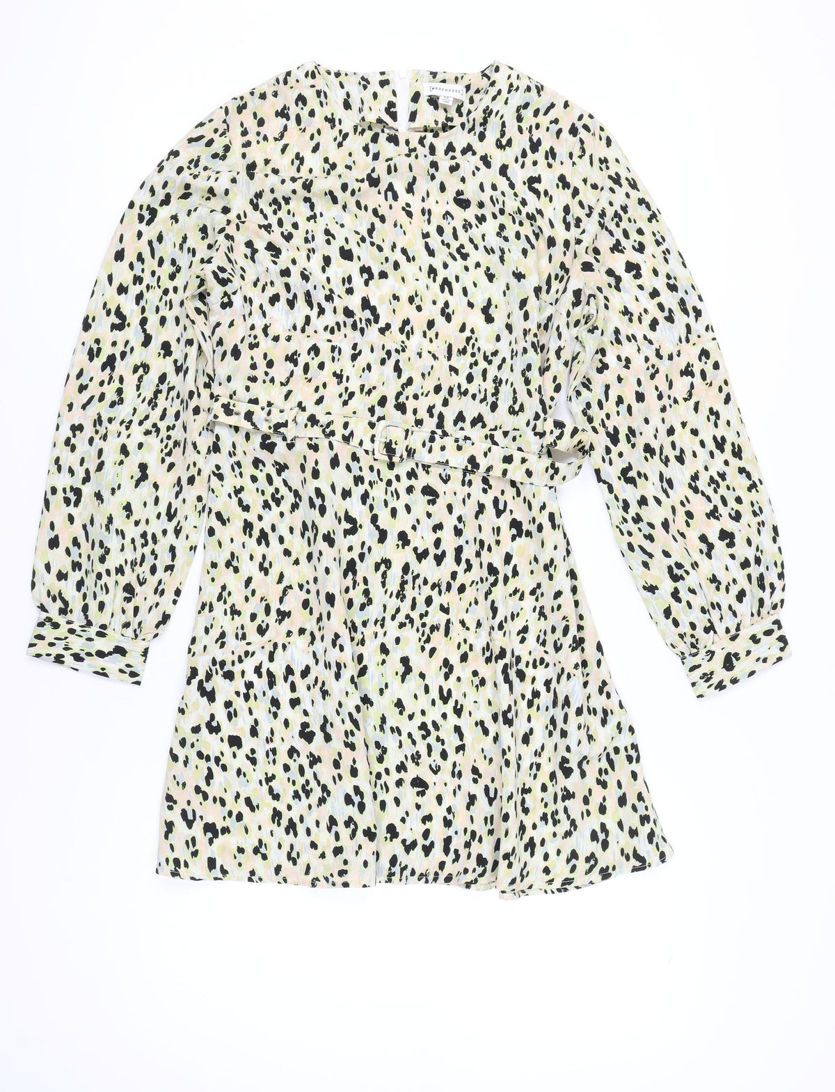 Warehouse Women's Multicoloured A-Line Dress - Size 14