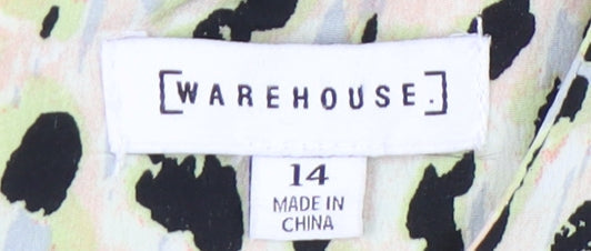 Warehouse Women's Multicoloured A-Line Dress - Size 14