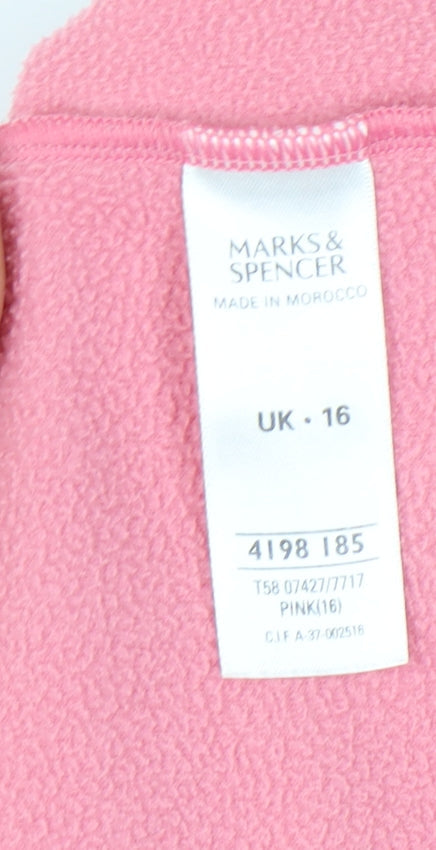 Womens UK Size 16 Marks and Spencer Pink 1/2 Zip Sweatshirt