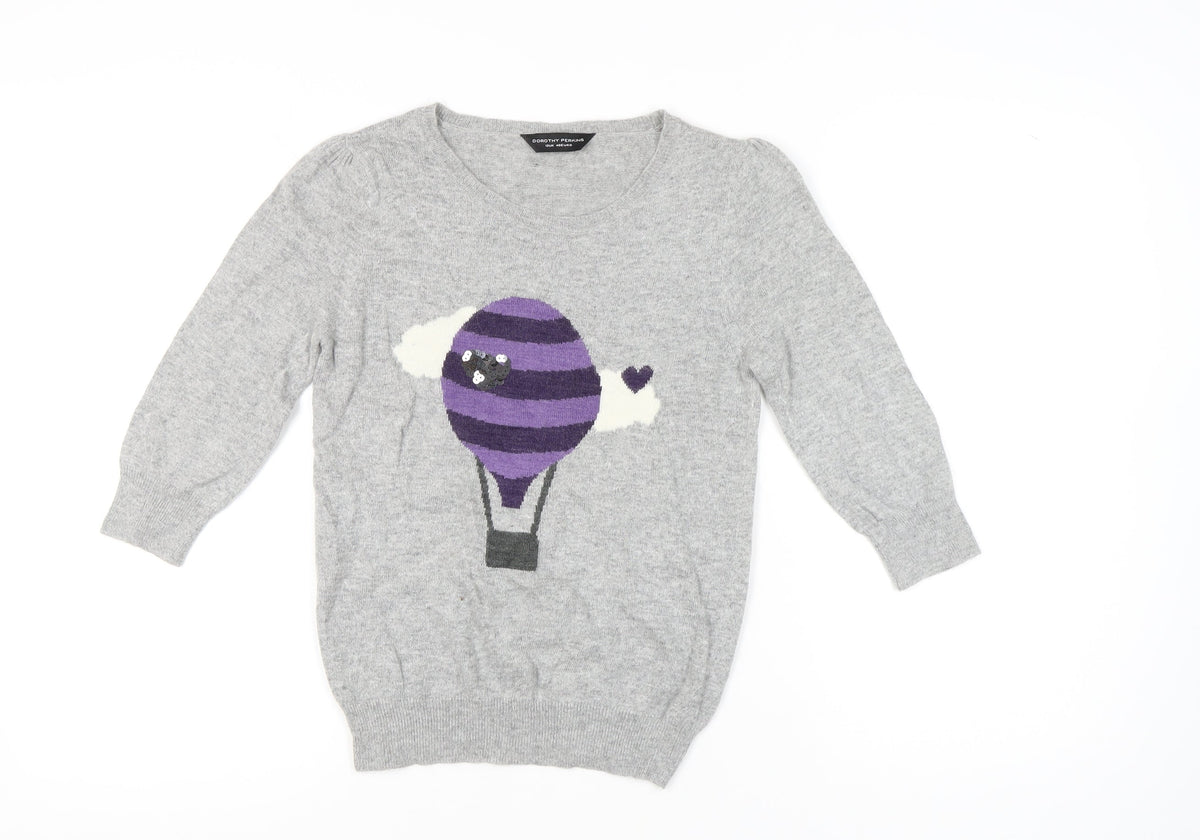 Womens UK Size 12 Dorothy Perkins Grey Pullover Jumper