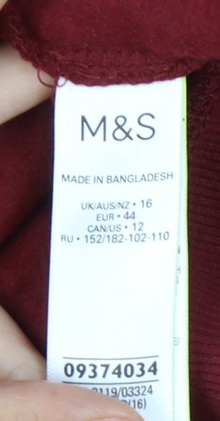 Womens UK Size 16 Marks and Spencer Red Pullover Sweatshirt