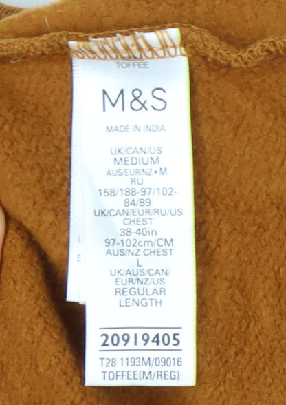 Mens UK Size M Marks and Spencer Brown Pullover Hoodie