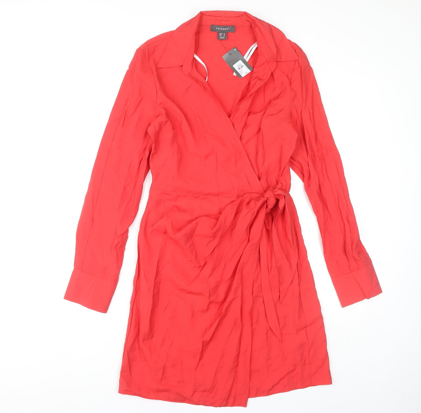 Primark Women's Red Wrap Dress Size 10