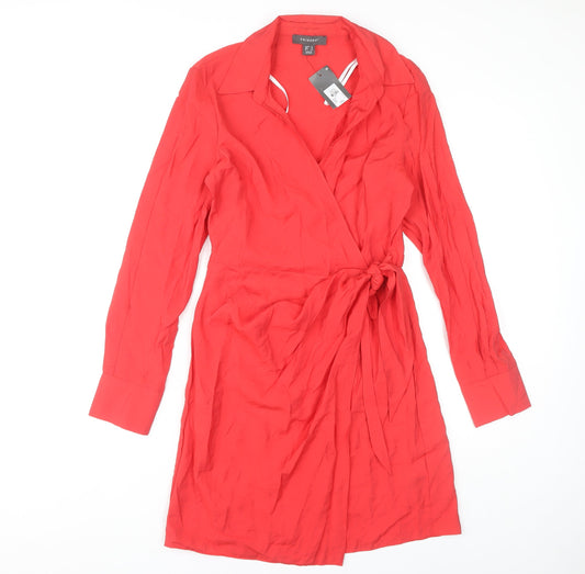 Primark Women's Red Wrap Dress Size 10