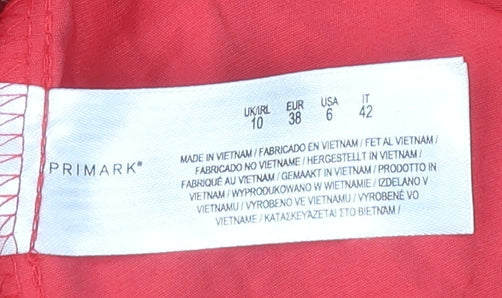 Primark Women's Red Wrap Dress Size 10