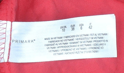 Primark Women's Red Wrap Dress Size 10