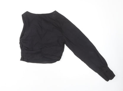 Womens UK Size S Zara Black Cropped Blouse