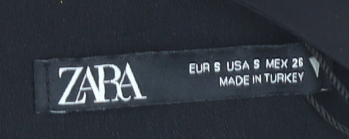 Womens UK Size S Zara Black Cropped Blouse