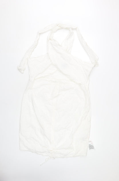 ASOS Design Women's White Halter Dress, Size 18