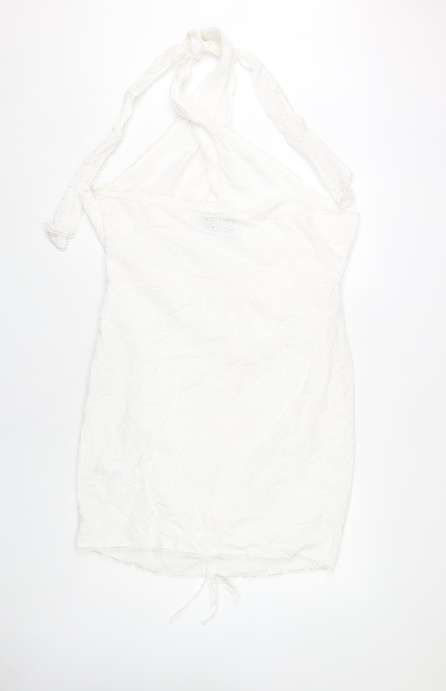 ASOS Design Women's White Halter Dress, Size 18