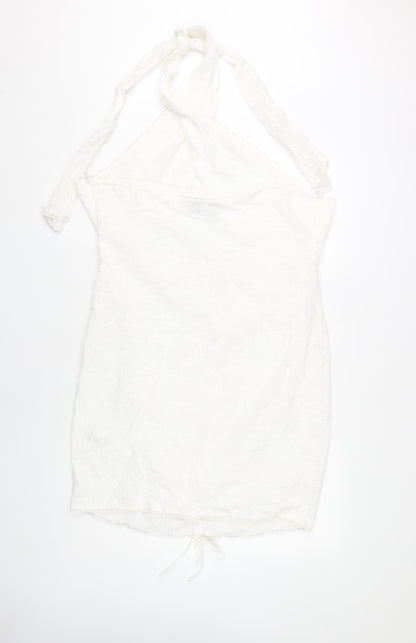 ASOS Design Women's White Halter Dress, Size 18