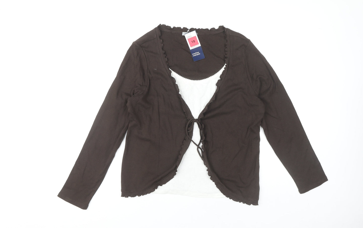 Womens UK Size 18 Marks and Spencer Brown Basic Blouse