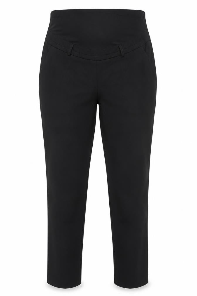 Front view of Peacocks Women's Black Maternity Trousers, size 8