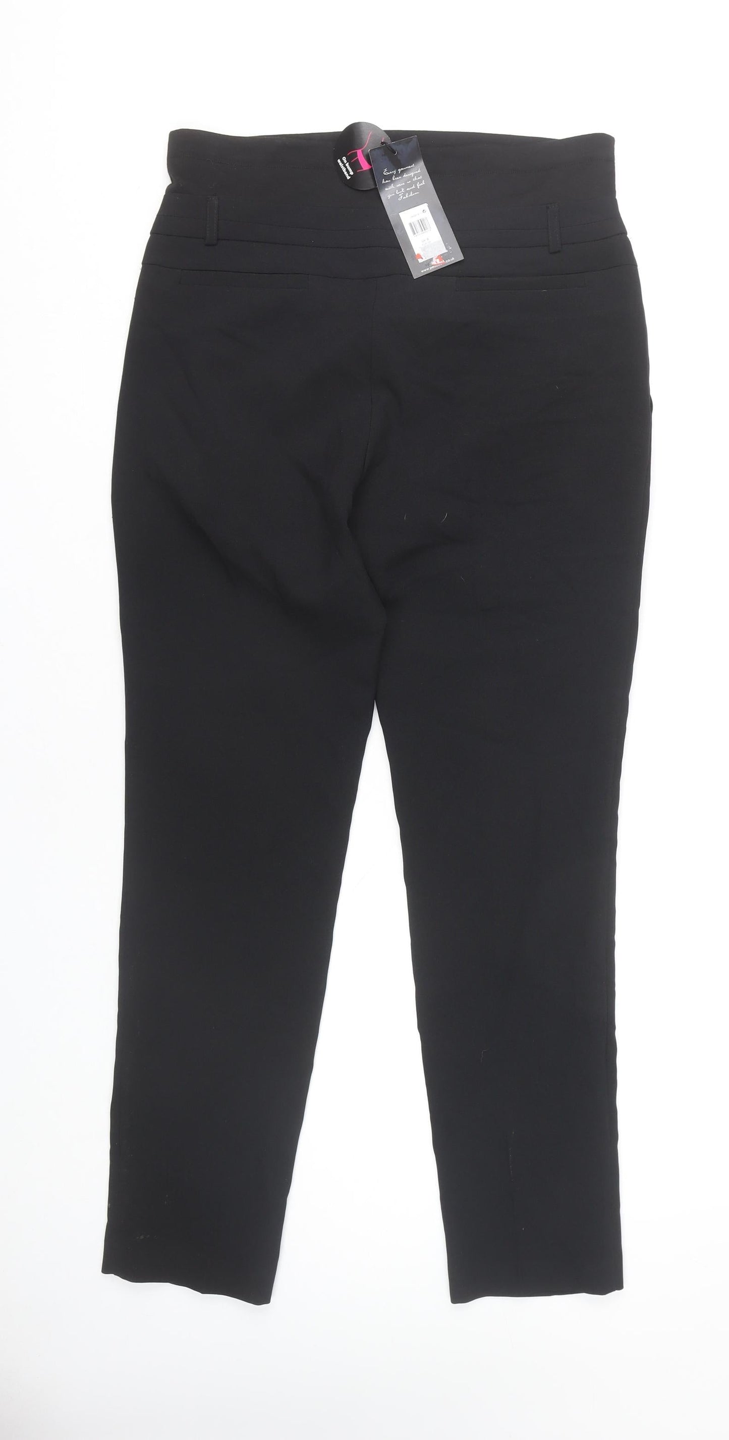Womens UK Size 8 Peacocks Regular Fit  Black Trousers