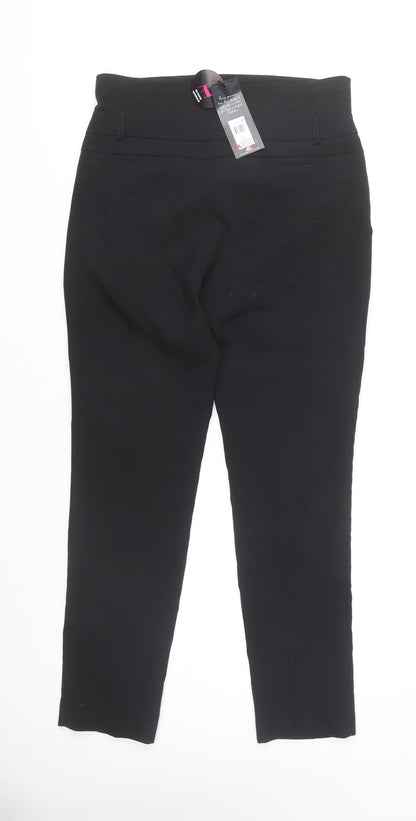 Womens UK Size 8 Peacocks Regular Fit  Black Trousers