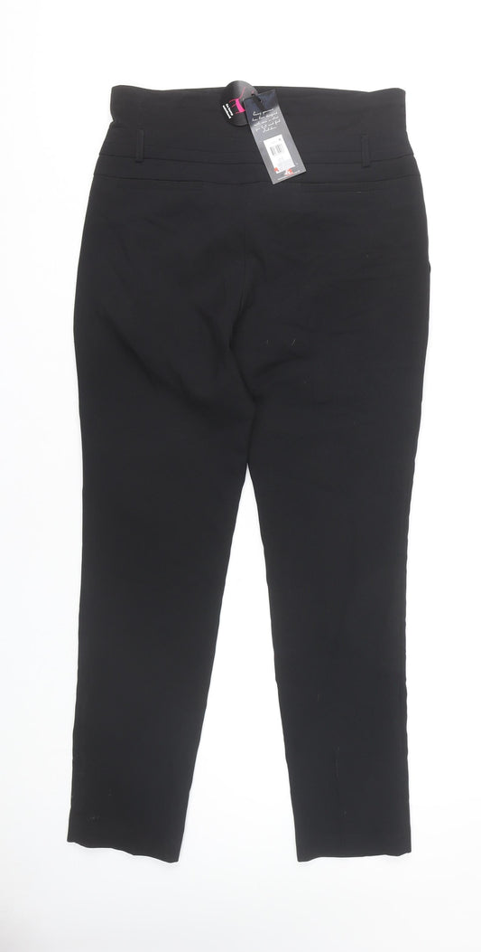 Womens UK Size 8 Peacocks Regular Fit  Black Trousers