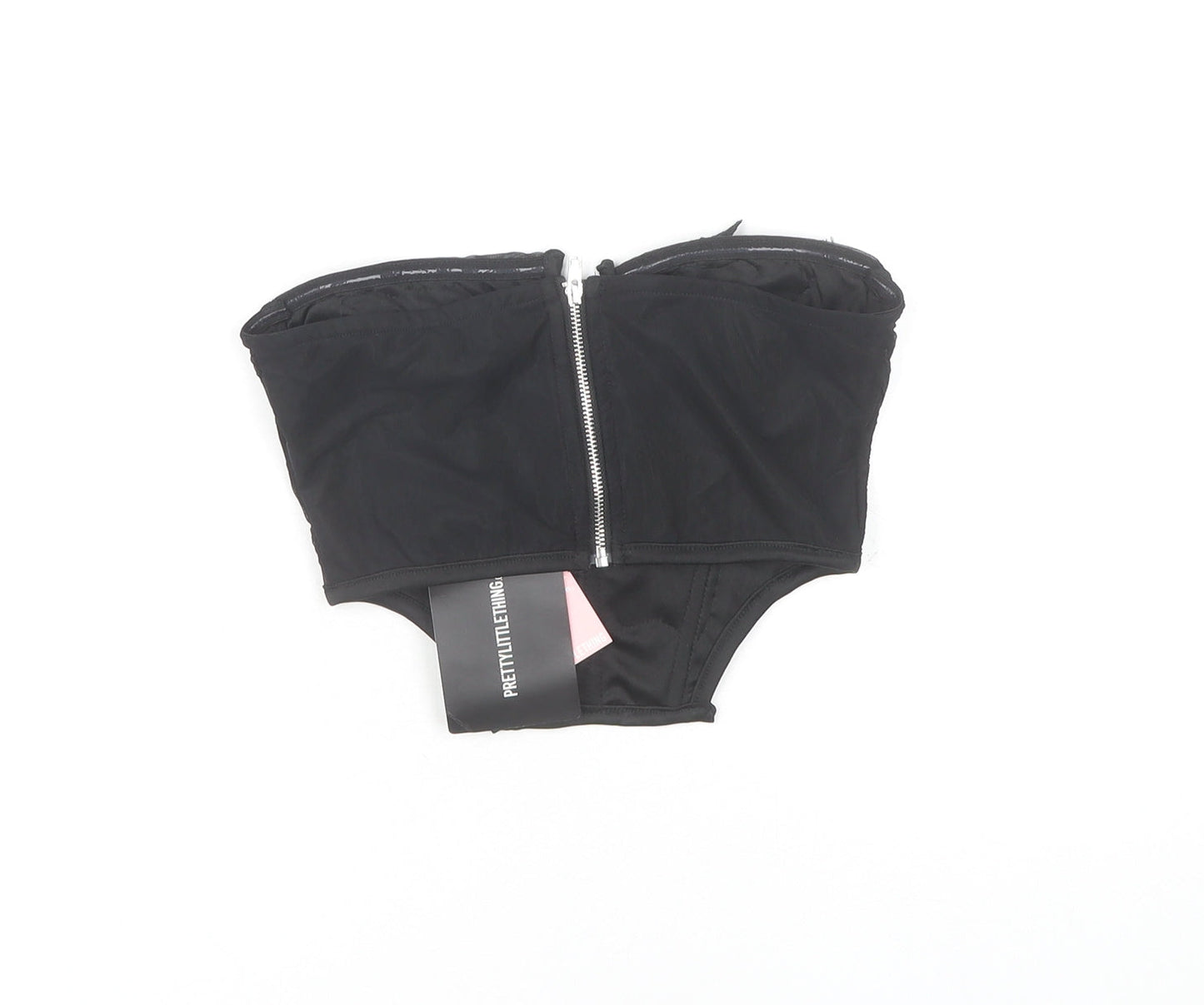 PRETTYLITTLETHING Women's Black Cropped Top Size 6