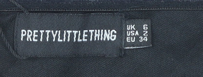 PRETTYLITTLETHING Women's Black Cropped Top Size 6