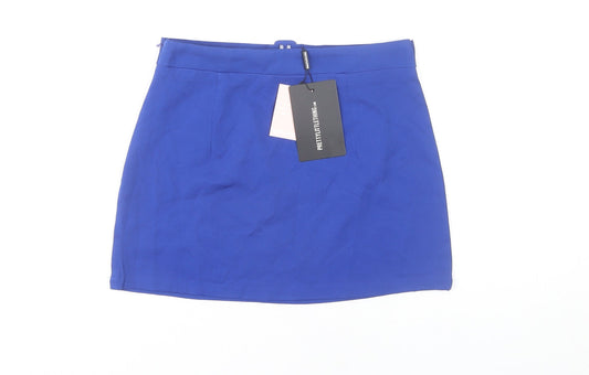 PrettyLittleThing Women's Blue Mini Pencil Skirt, Size 6