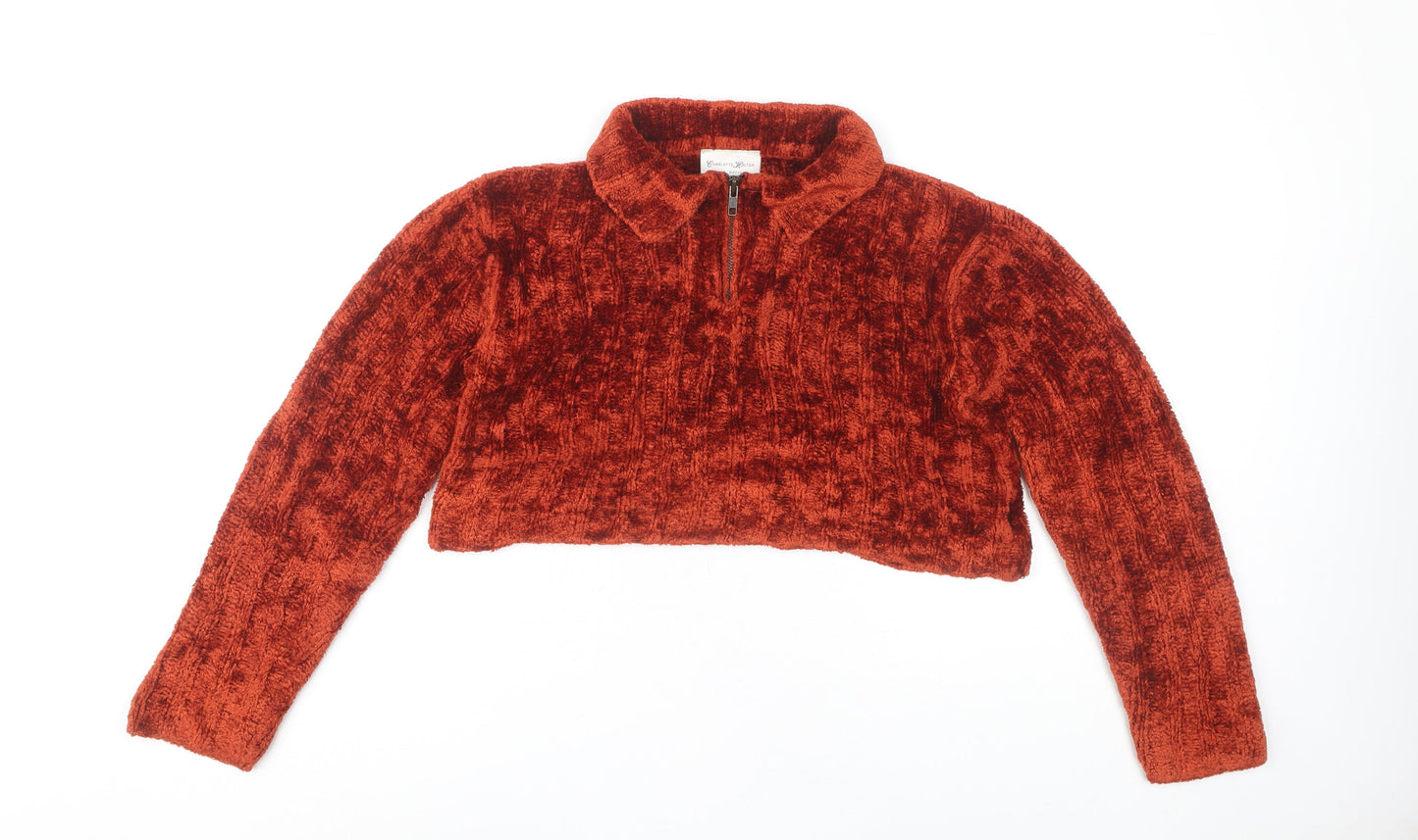 Charlotte Halton Women's Red Collared Full Zip Jumper S