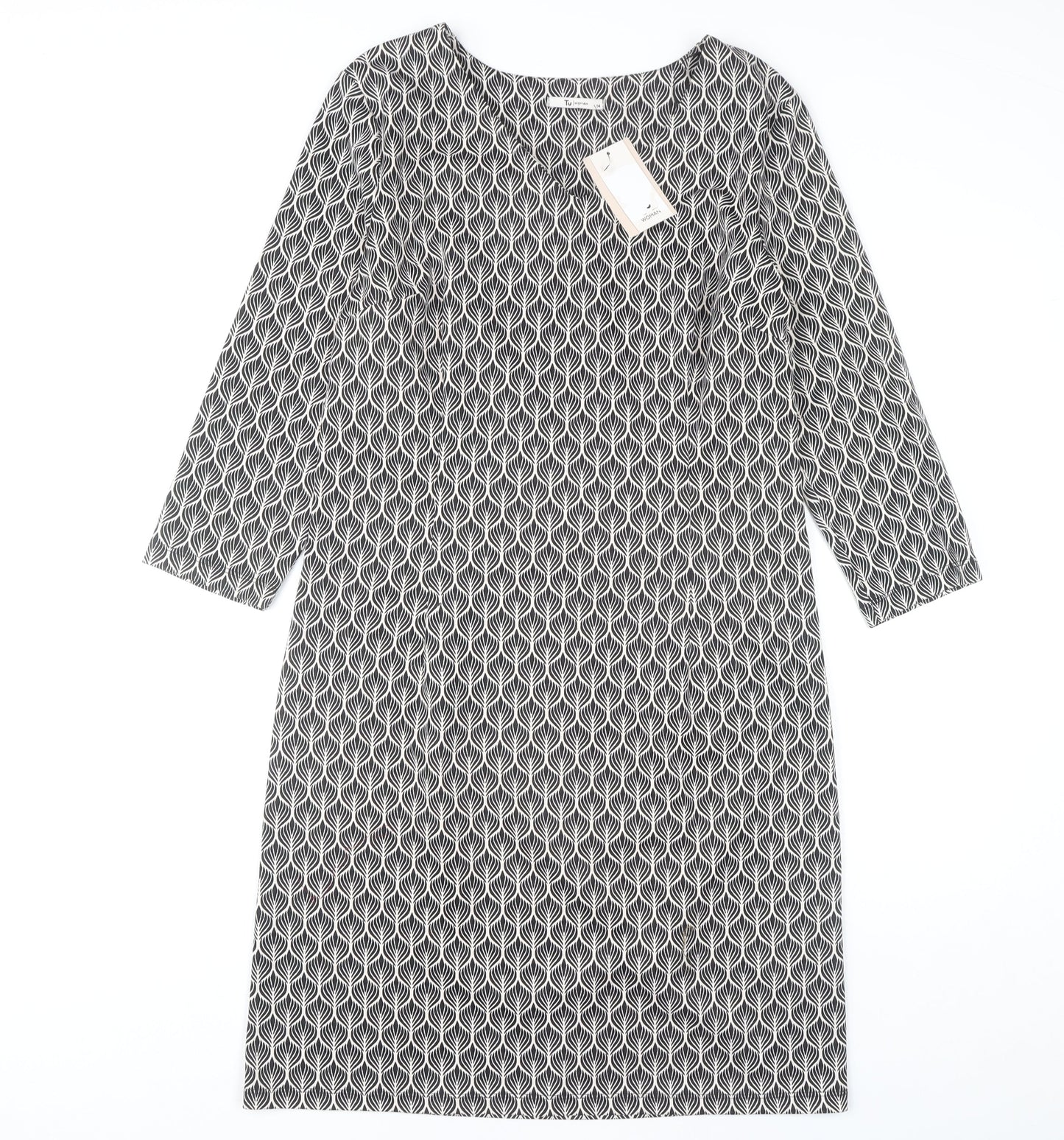 TU Women's Black 3/4 Sleeve Sheath Dress Size 14