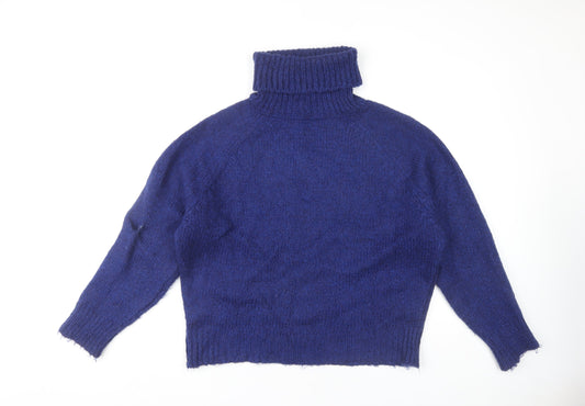 Boohoo Women's Blue M Roll Neck Pullover Jumper