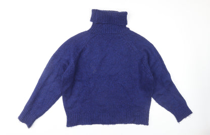 Boohoo Women's Blue M Roll Neck Pullover Jumper