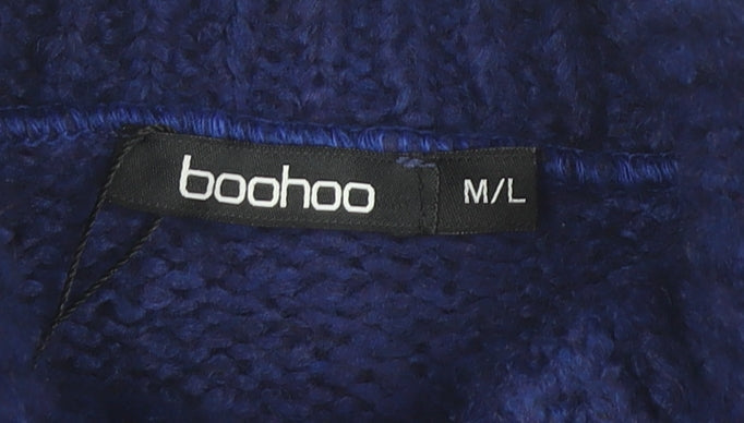 Boohoo Women's Blue M Roll Neck Pullover Jumper