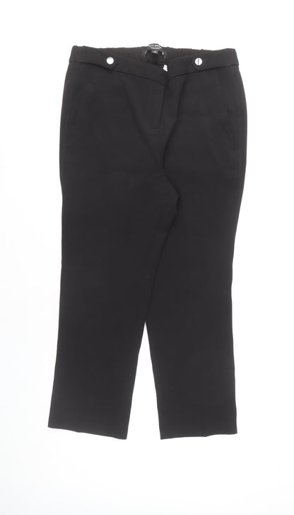Next Women's Black Trousers Size 14 Plus Elastic Waist