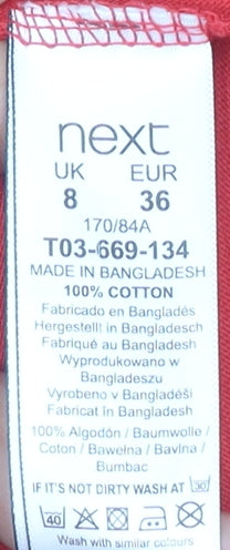 Next Women Red Size 8 Cotton Dress with Ruffles