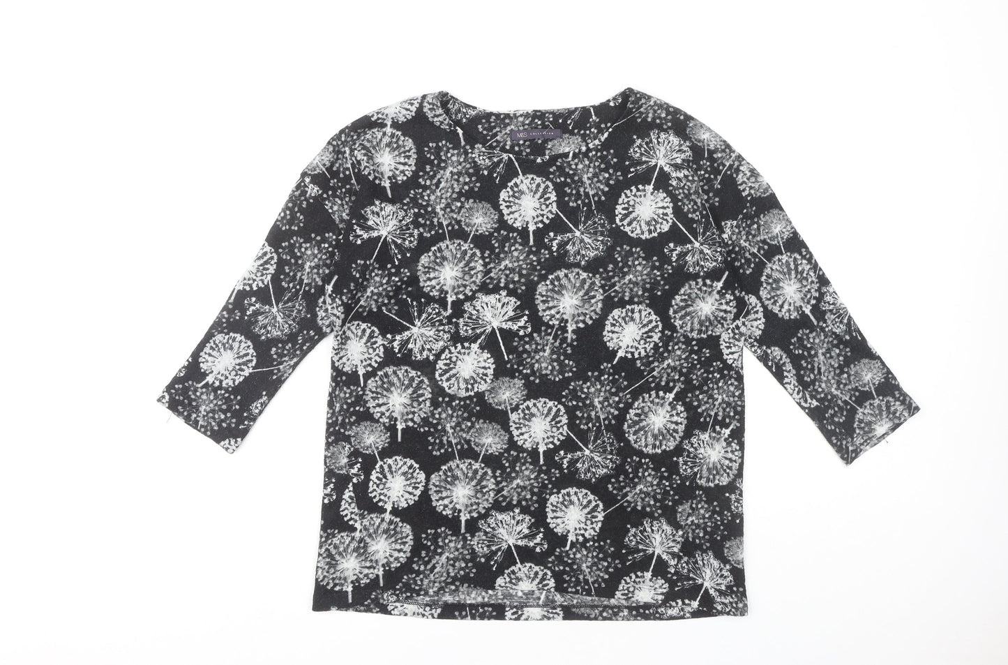 Womens UK Size 12 Marks and Spencer Black Basic T-Shirt