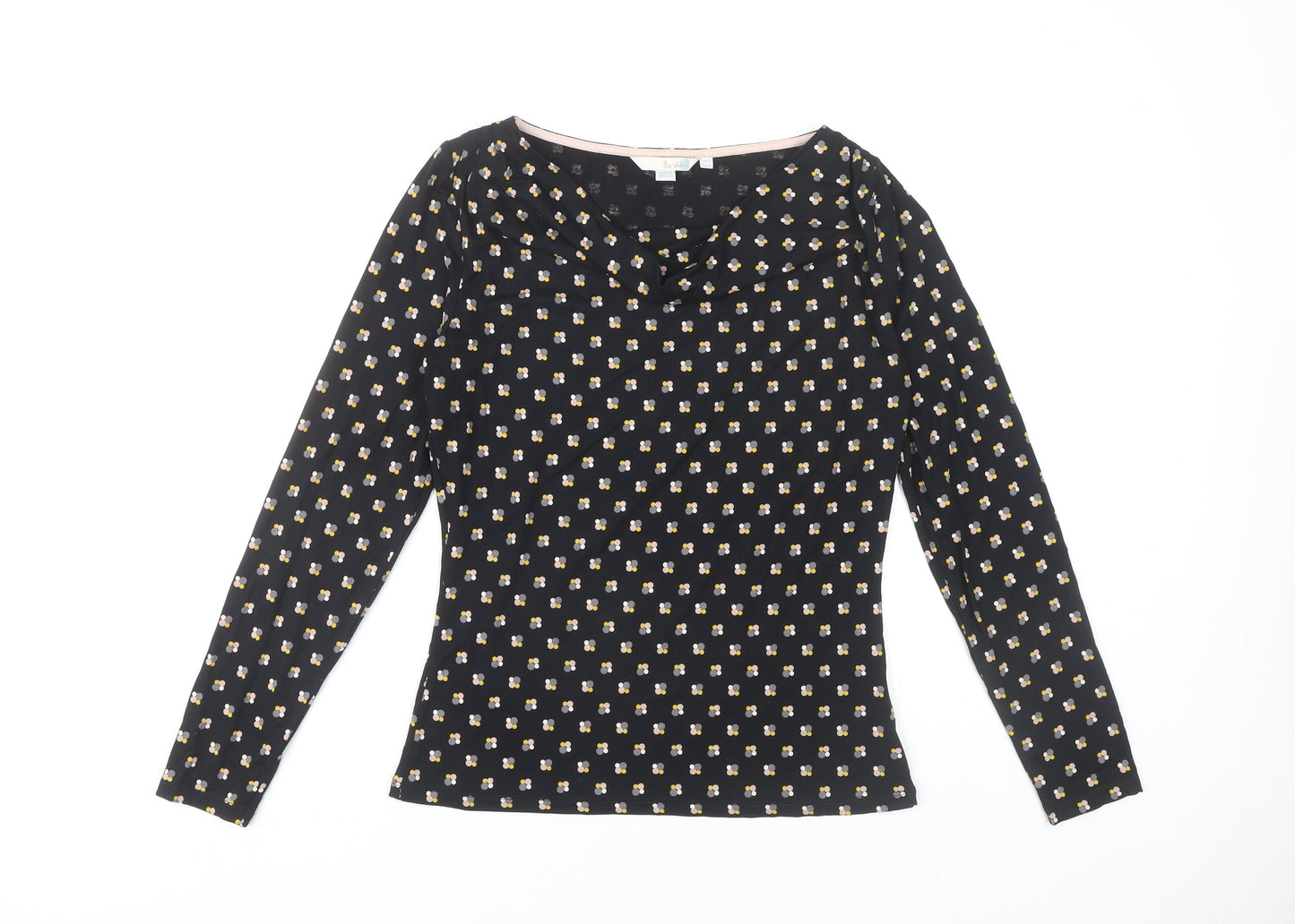 Boden Women’s Black Floral Cowl Neck Top UK 12