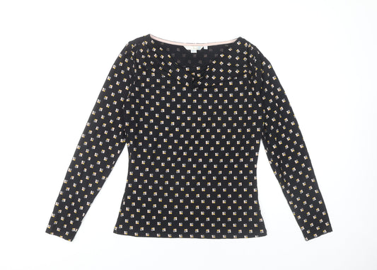 Boden Women’s Black Floral Cowl Neck Top UK 12