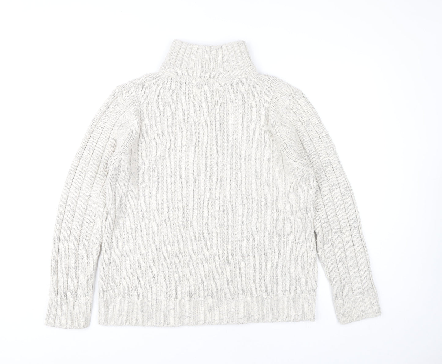 White High Neck Cable-Knit Jumper, Marks and Spencer, S