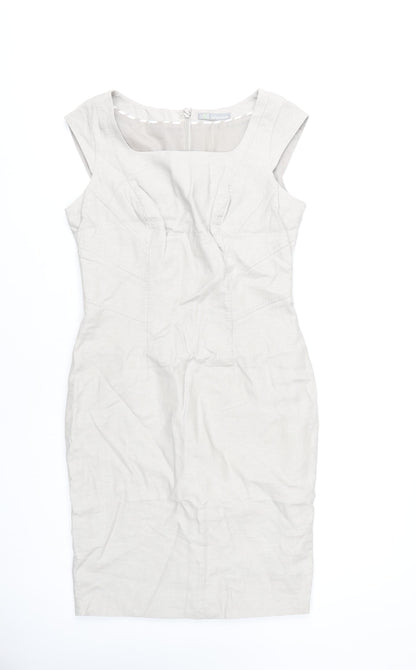 Marks and Spencer Women Beige Sheath Dress Size 10