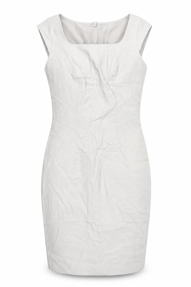 Front view of Marks & Spencer Women Beige Sheath Dress, size 10