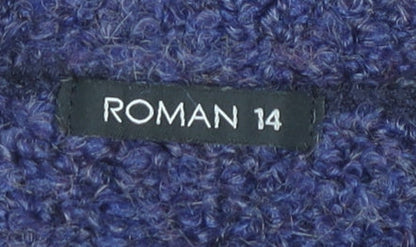 Womens UK Size 14 Roman Blue Pullover Jumper
